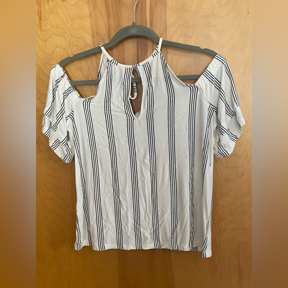 American Eagle | Small | Black + White Striped Blouse